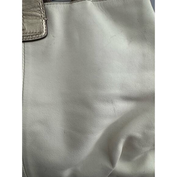 Coach Soho Cream Leather East West Tote Shoulder Bag Gold Trim - Picture 7 of 9